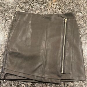 Lulu's Black Leather Mini Skirt with Zipper